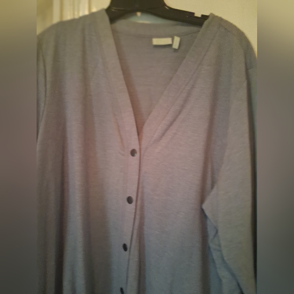 LOGO by Lori Goldstein Gray Cardigan ( Last Call/ $ DROP)